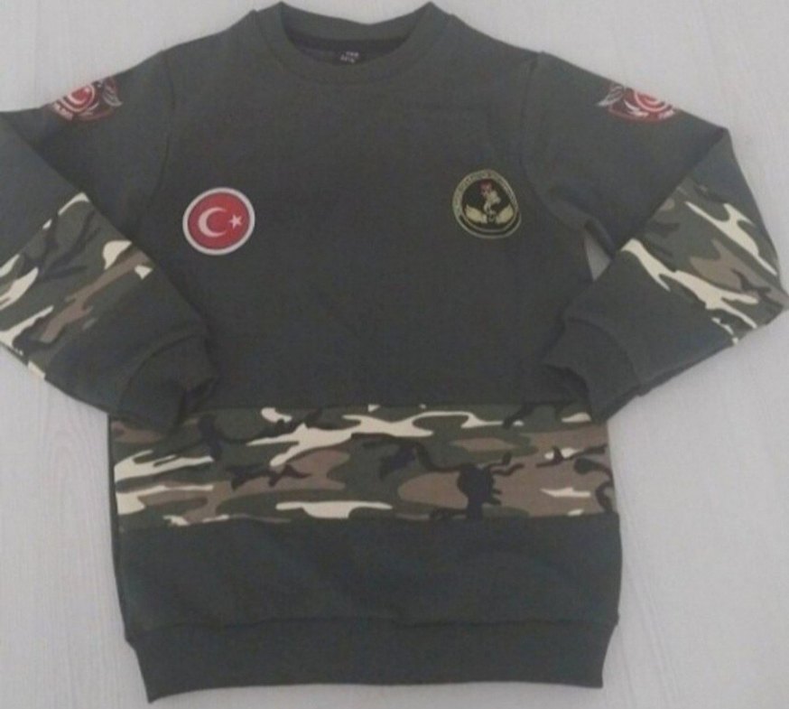 Erkek Çocuk Kamuflaj Desenli Gri Sweatshirt - Görsel 4