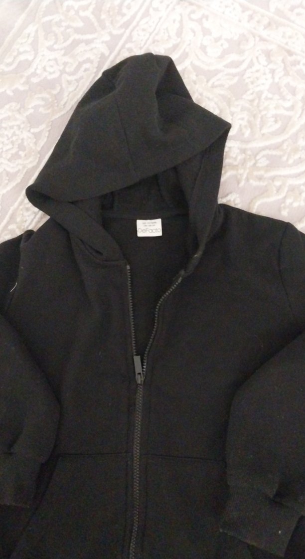 Siyah Kapüşonlu Fermuarlı Erkek Çocuk Sweatshirt - Görsel 5