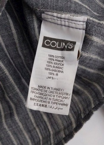 Gri Çizgili Uzun Kollu Erkek Keten Gömlek - Görsel 2