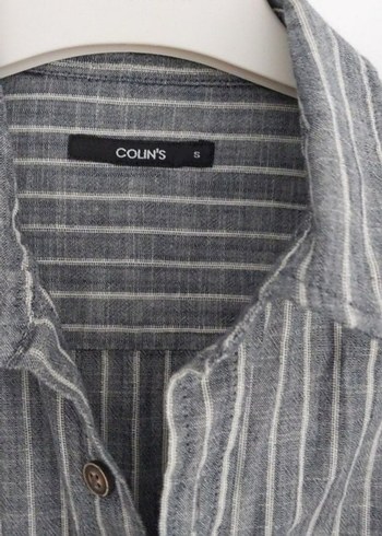 Gri Çizgili Uzun Kollu Erkek Keten Gömlek - Görsel 3