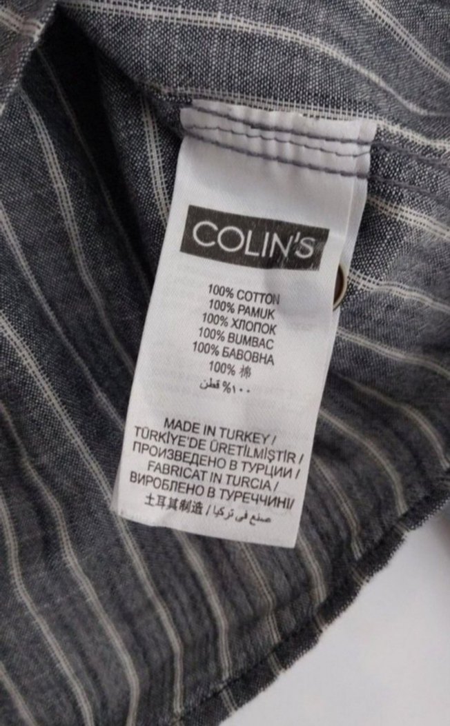 Gri Çizgili Uzun Kollu Erkek Keten Gömlek - Görsel 2