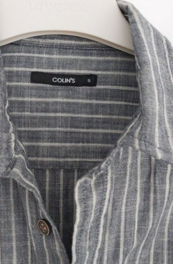 Gri Çizgili Uzun Kollu Erkek Keten Gömlek - Görsel 3