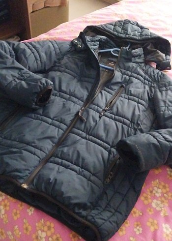 Erkek Lacivert Kapüşonlu Fermuarlı Mont - Görsel 6