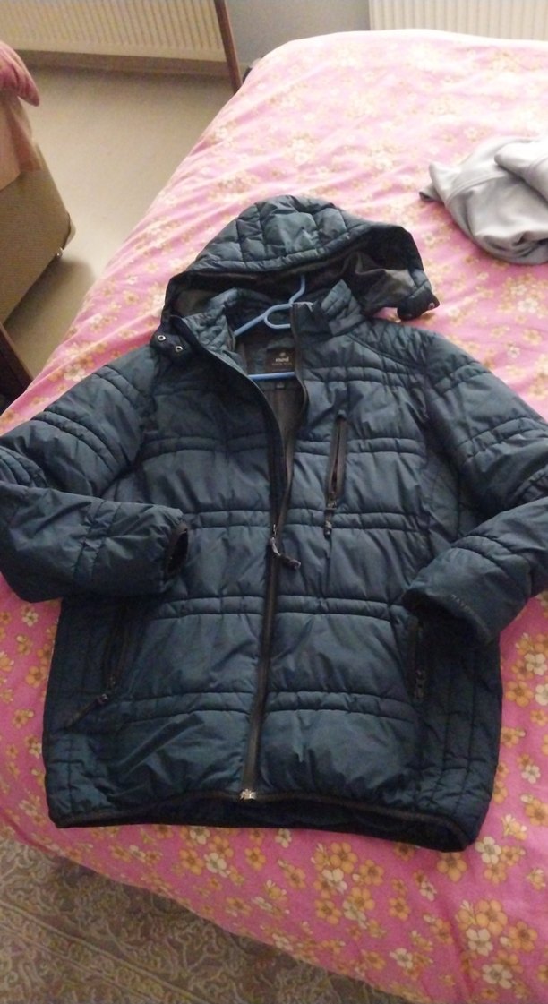 Erkek Lacivert Kapüşonlu Fermuarlı Mont - Görsel 4