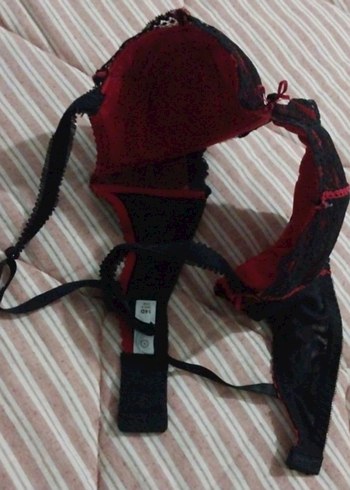 Bordo Gotik Dantel Desenli Sütyen - Görsel 7