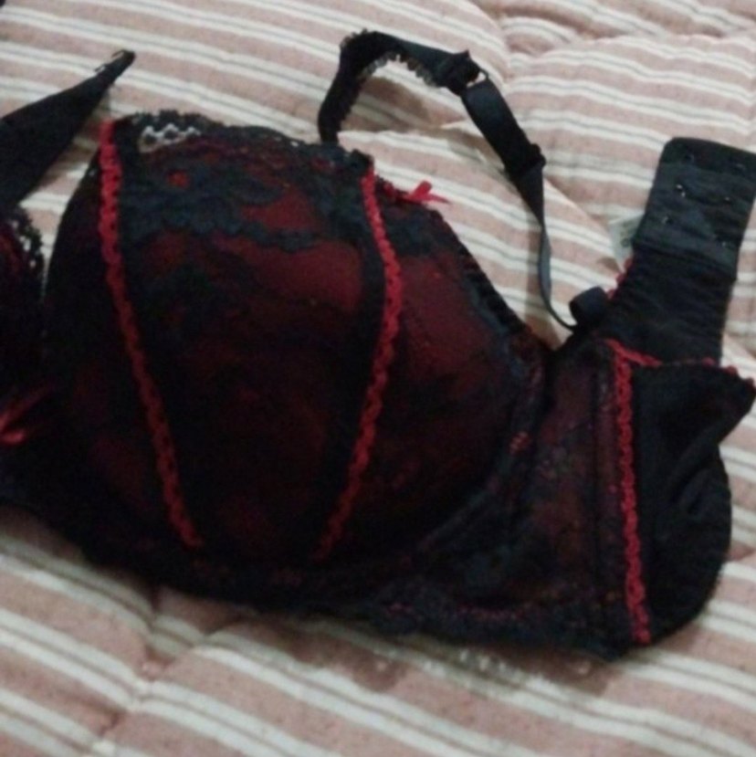 Bordo Gotik Dantel Desenli Sütyen - Görsel 3