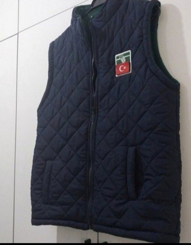 Siyah Kapitone Erkek Yelek Fermuarlı - Görsel 2