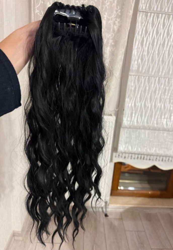 Siyah İpek Görünümlü Bohem Saç Aksesuarı - Görsel 3