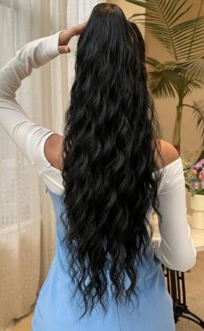 Siyah İpek Görünümlü Bohem Saç Aksesuarı - Görsel 2