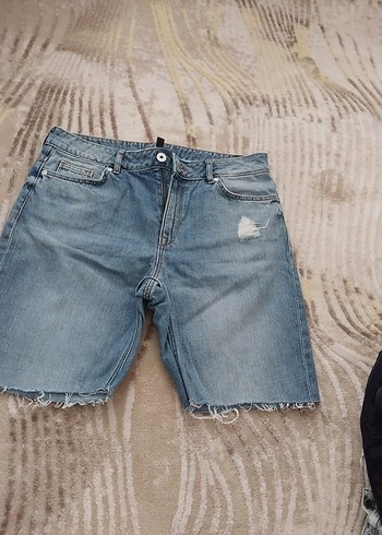 38 Beden Kadın Mavi Mini Denim Şort