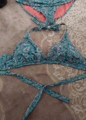 Bohem Tarzı Turkuaz Bağcıklı Bikini