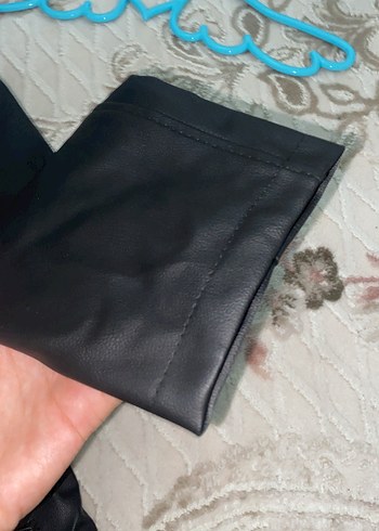 Siyah Deri Biker Ceket Kadın