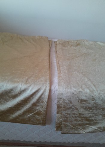 Bej Parlak saten fon perde - Görsel 5