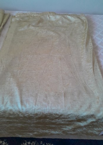 Bej Parlak saten fon perde - Görsel 6