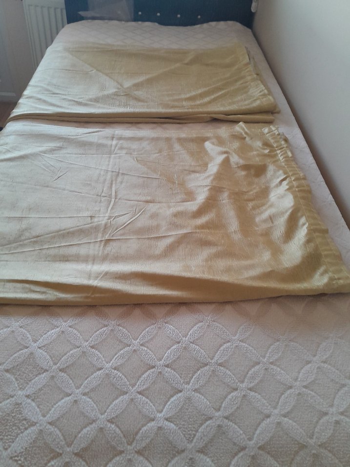 Bej Parlak saten fon perde - Görsel 4