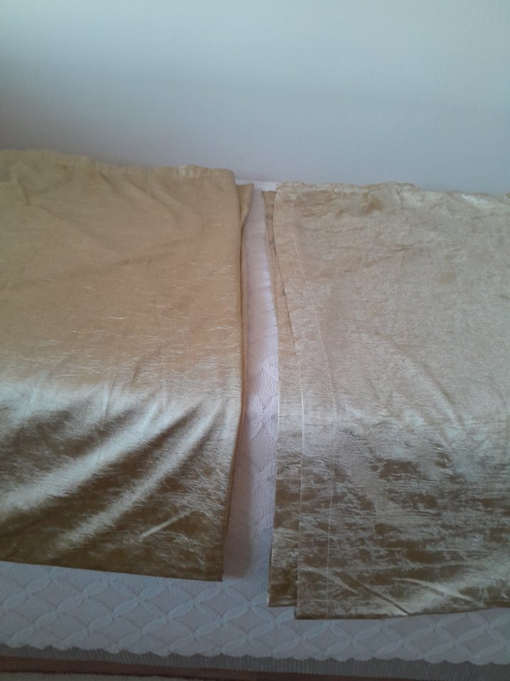 Bej Parlak saten fon perde - Görsel 5