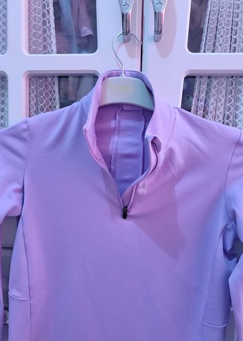 Decathlon OrjinalKızlar için Mor Fermuarlı Yarım Kollu Üst