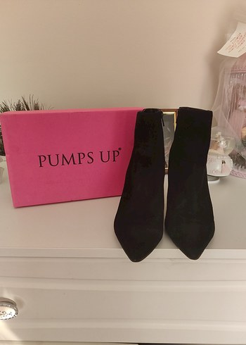 39 Beden siyah Renk Pumps Up Stiletto Topuklu Fermuarlı Kadın Bot