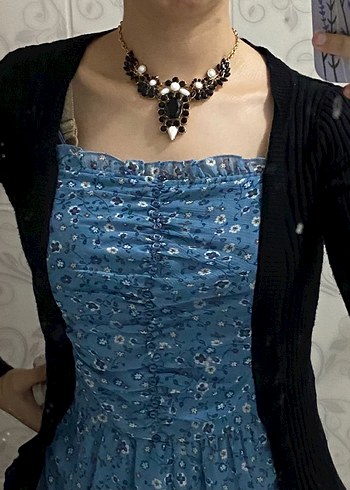 Diğer siyah boncuklu gotik kolye
