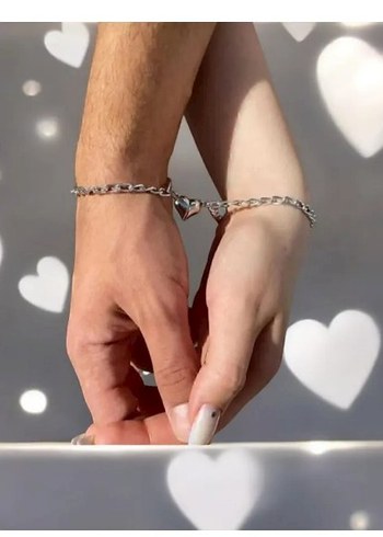 Zincir Detaylı Beyaz Kalp Kolye - Görsel 2