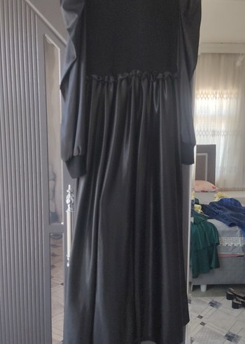 Diğer Uzun Siyah Gotik Drapeli Elbise