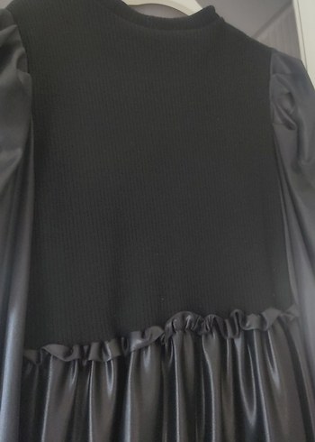 l Beden Uzun Siyah Gotik Drapeli Elbise