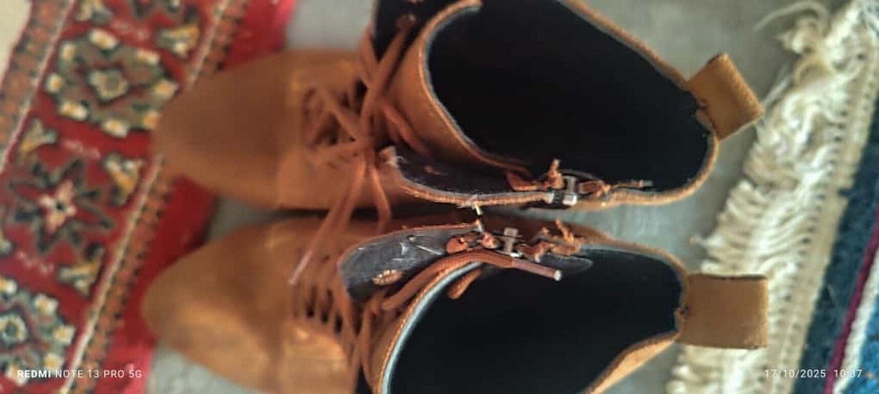 Kahverengi Süet Topuklu Kadın Bot - Görsel 4