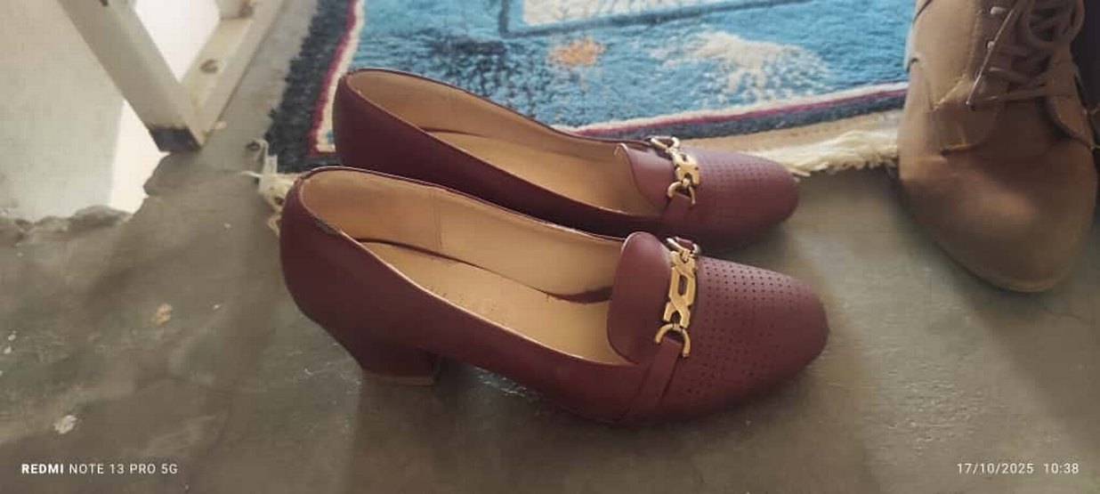 Bordo Deri Klasik Kadın Ayakkabı - Görsel 2