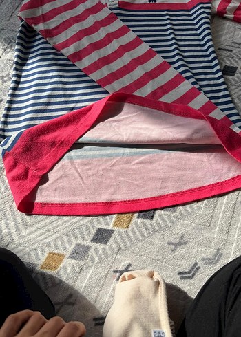 Renkli Çizgili Kısa Kollu Polo Tişört - Görsel 3