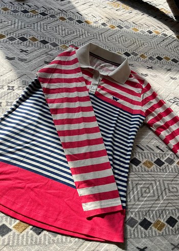 Renkli Çizgili Kısa Kollu Polo Tişört - Görsel 2