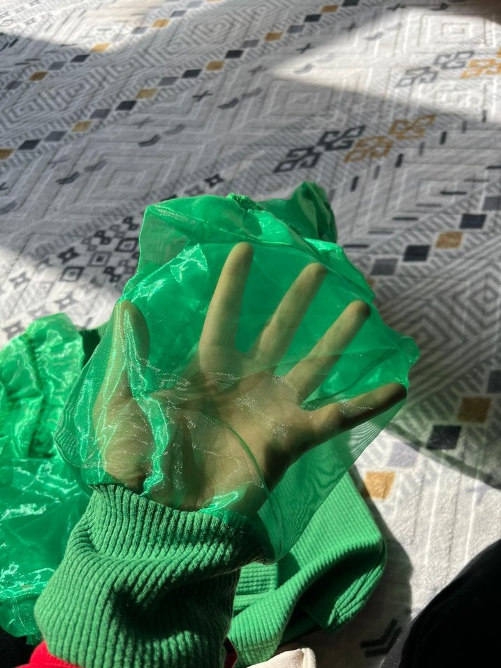 Yeşil Fırfırlı Uzun Kollu Kadın Bluz - Görsel 4