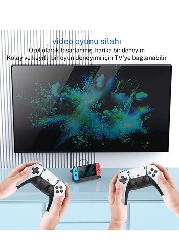  Beden Renk M20 Pro Taşınabilir Retro Atari, IPS 7Inç Ekran,Çift Kol+Tabanca
