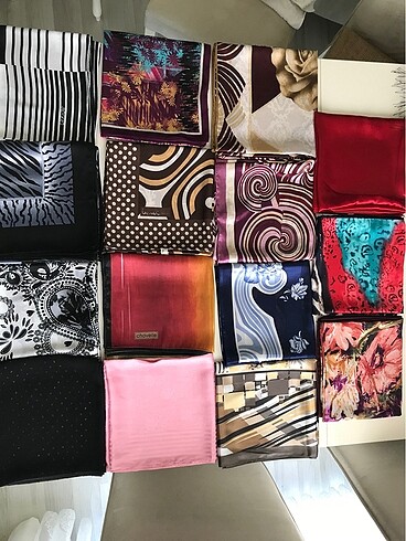 15 adet vintage eşarp