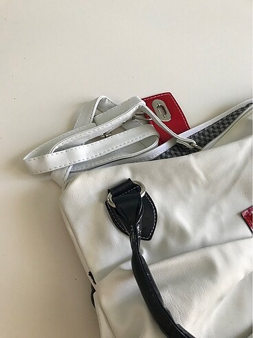  Beden beyaz Renk Beyaz deri kol çantası