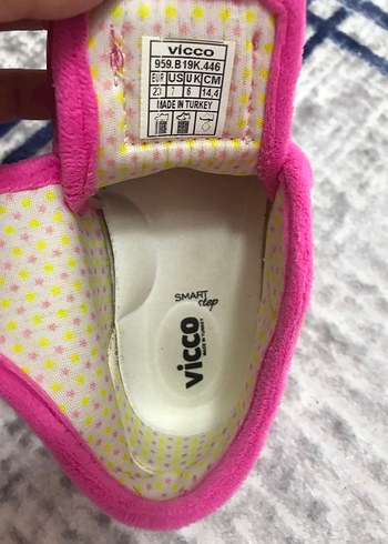 23 Beden pembe Renk Vicco 23 numara kız çocuk pembe panduf