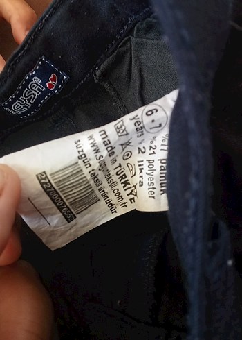 6 Yaş Beden mavi Renk Gri Normal Boy erkek çocuk Denim Pantolon