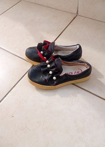 Kız Çocuk Siyah Fırfırlı Loafer Ayakkabı - Görsel 2