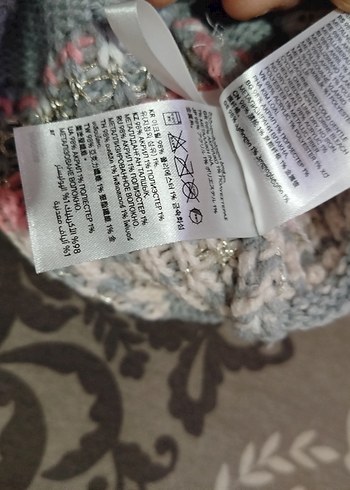 Bohem Gri Örgü Kız Panço - Görsel 4