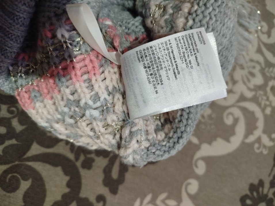 Bohem Gri Örgü Kız Panço - Görsel 5