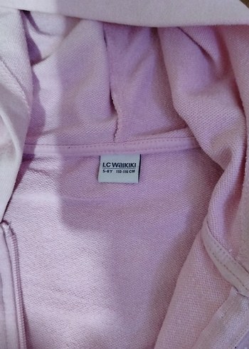 Kız Çocuk Kapüşonlu Fermuarlı Pembe Yelek - Görsel 2