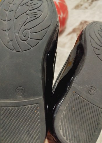 Kız Siyah Rugan Tokalı Babet - Görsel 3