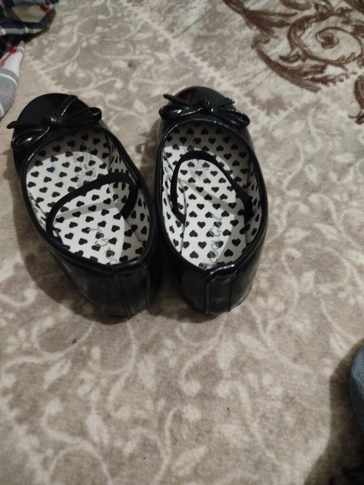 Kız Siyah Rugan Tokalı Babet - Görsel 2