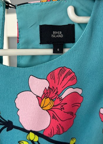 River Island River Island Acik Mavi Çiçekli Kisa tulum