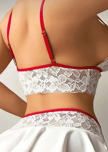 BEYAZ HEMŞİRE ETEKLİ TAKIM - Görsel 4