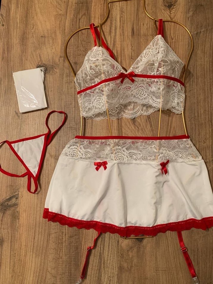 BEYAZ HEMŞİRE ETEKLİ TAKIM - Görsel 3