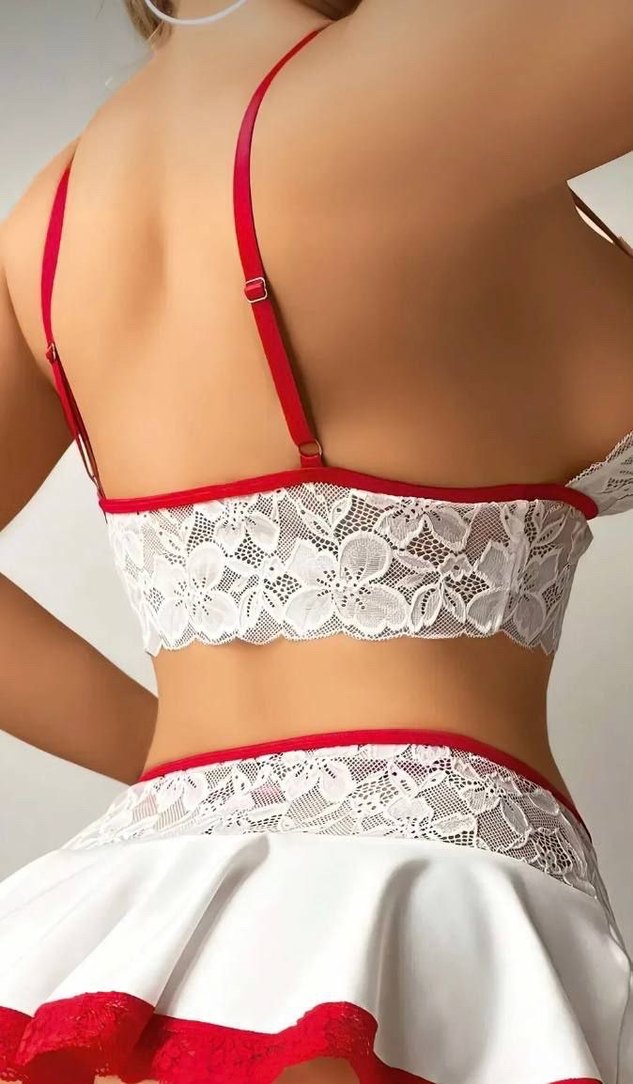 BEYAZ HEMŞİRE ETEKLİ TAKIM - Görsel 4