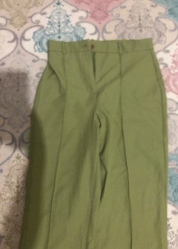 Trendyol & Milla Yeşil Midi Keten Kadın Pantolon