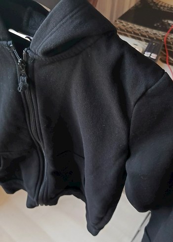 LC Waikiki Erkek çocuk Siyah Fermuarlı Kapüşonlu Sweatshirt