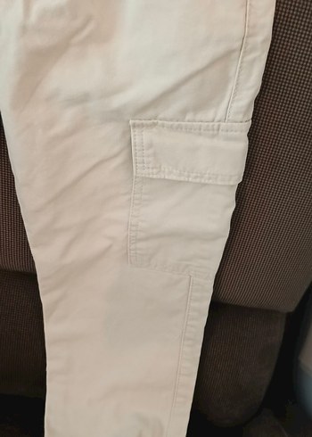 7 Yaş Beden ten rengi Renk Bej Erkek Çocuk Keten Bol Kesim Pantolon