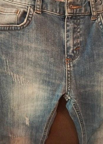 LC Waikiki Kadın Gri Mavi Kemerli Denim Pantolon